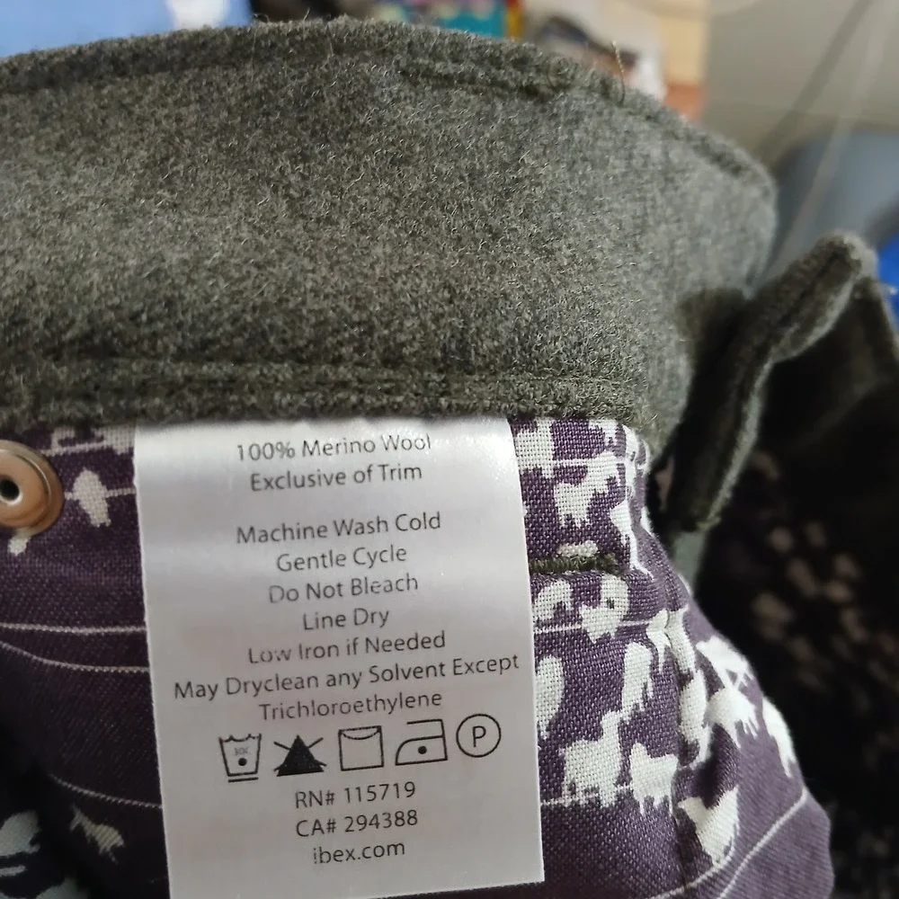 Ibex Merino Ramble Wool Pants Men 32 x 32 Charcoal Gray Straight Utility Outdoor